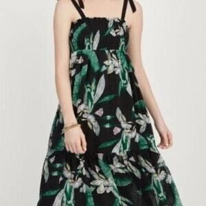 Maette black and green floral Dress